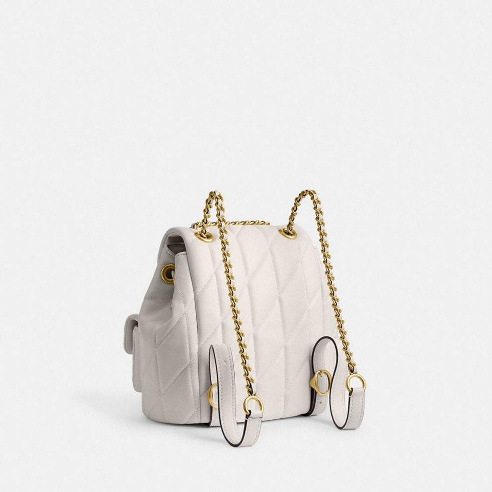 Coach Tabby Backpack With Pillow Quilting Brass Chalk