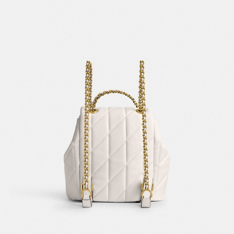 Coach Tabby Backpack With Pillow Quilting Brass Chalk