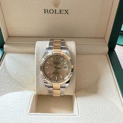 Rolex | Datejust | Full Set 2023- Yellowgold/Steel- Champagne dial- Ref 126333 | Gold/Steel | 41 mm | Gold/Steel | Champagne | Automatic