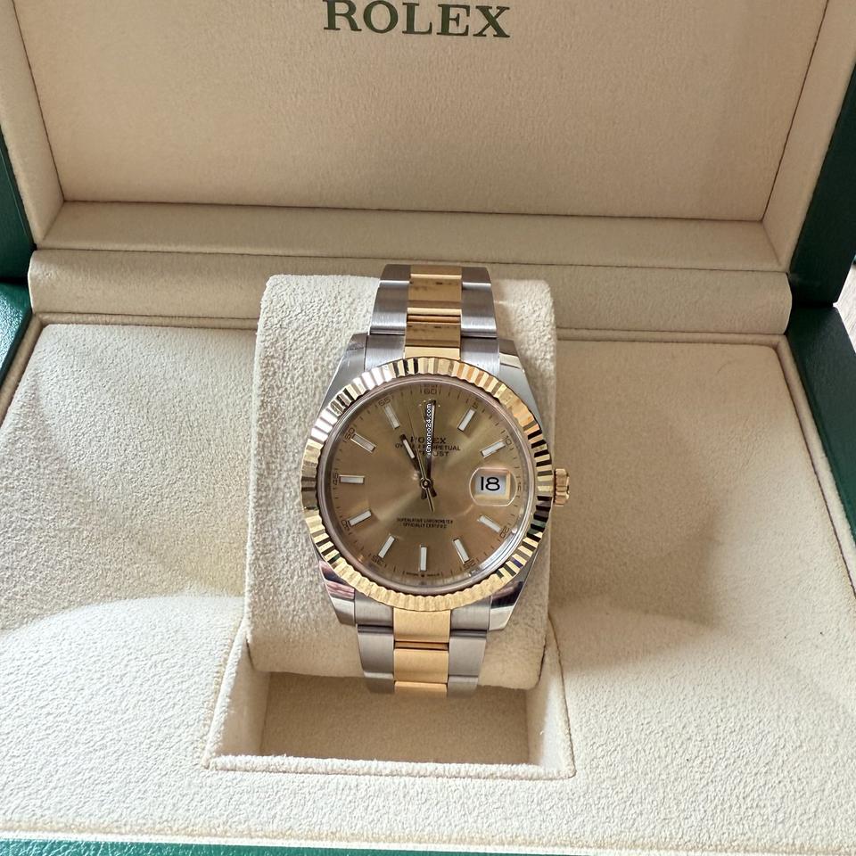 Rolex | Datejust | Full Set 2023- Yellowgold/Steel- Champagne dial- Ref 126333 | Gold/Steel | 41 mm | Gold/Steel | Champagne | Automatic