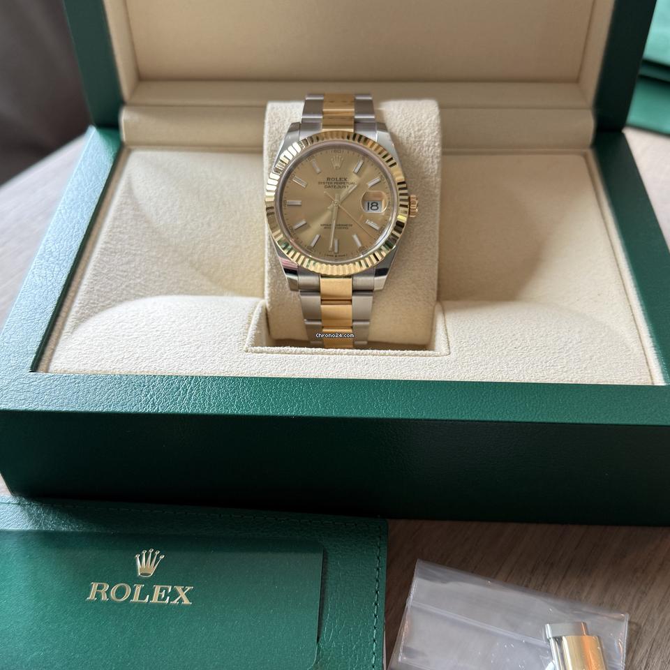 Rolex | Datejust | Full Set 2023- Yellowgold/Steel- Champagne dial- Ref 126333 | Gold/Steel | 41 mm | Gold/Steel | Champagne | Automatic