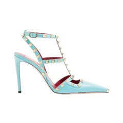 Valentino Rockstud Kidskin Pumps 100mm Azure
