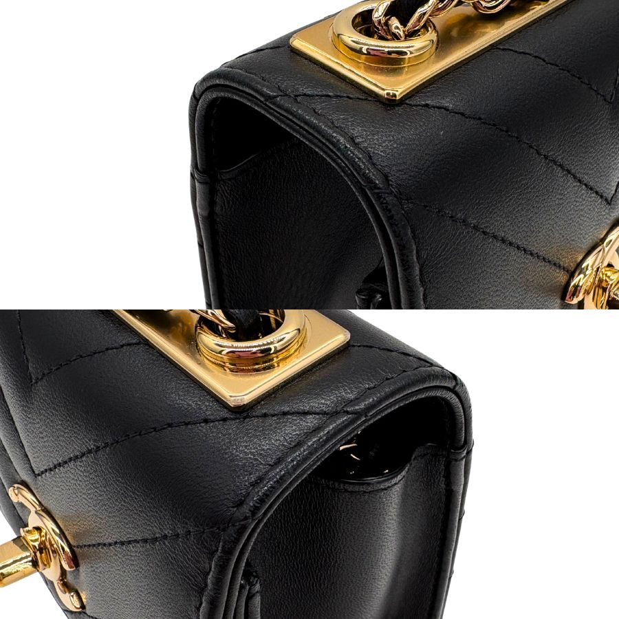 CS062 - CHANEL Black Lambskin Chevron Mini Flap Bag