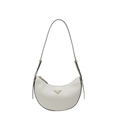 Prada Arqué Small Calfskin Shoulder Bags - White