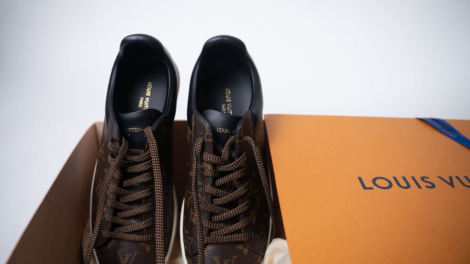 LOUIS VUITTON Luxembourg Sneakers Brown Logo Monogram (UK 7)