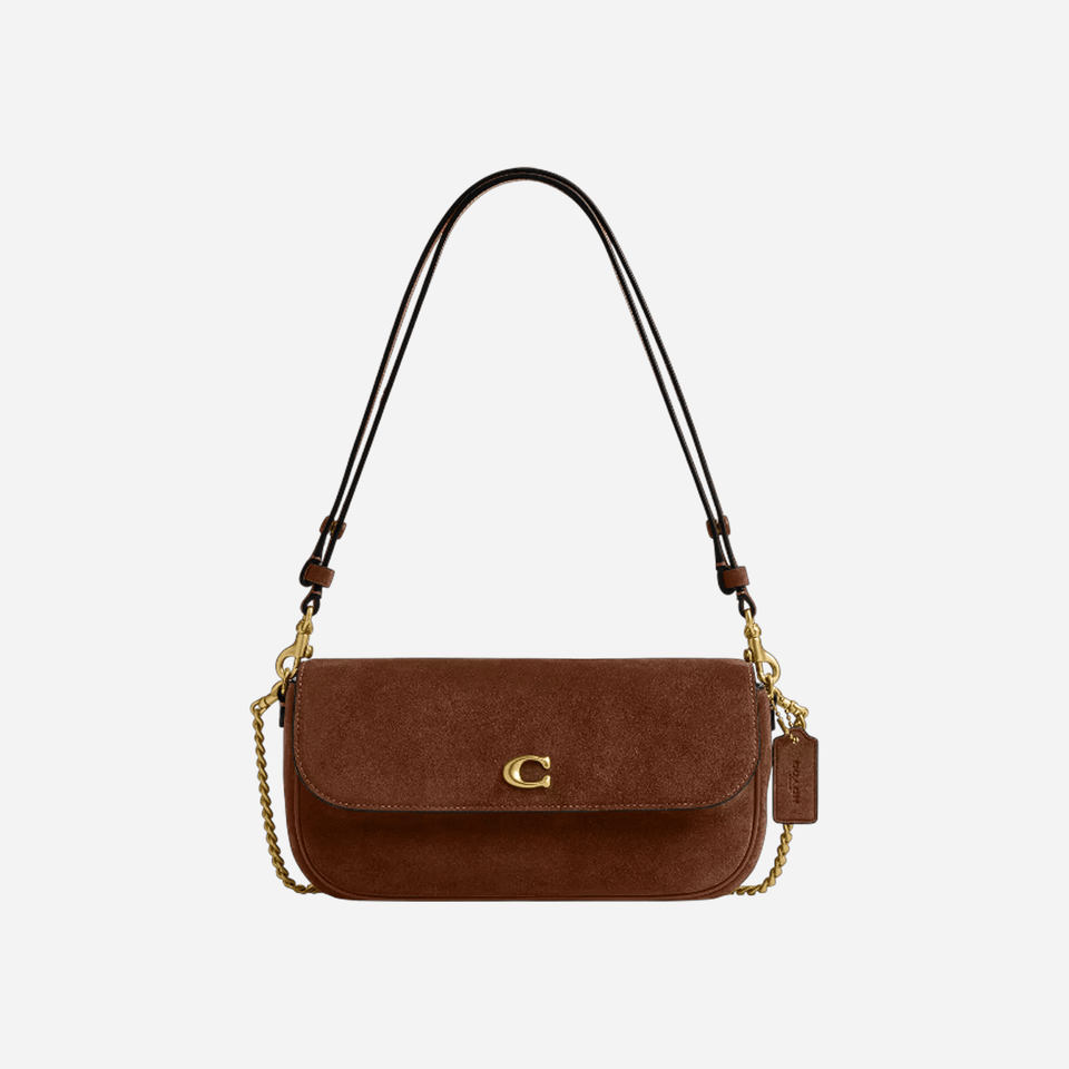 Coach Brook Flap Chain Bag Warm Brown