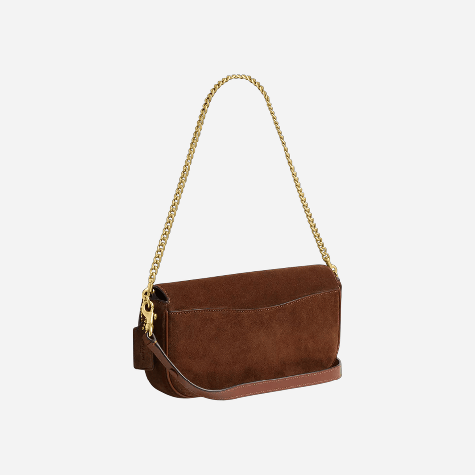 Coach Brook Flap Chain Bag Warm Brown