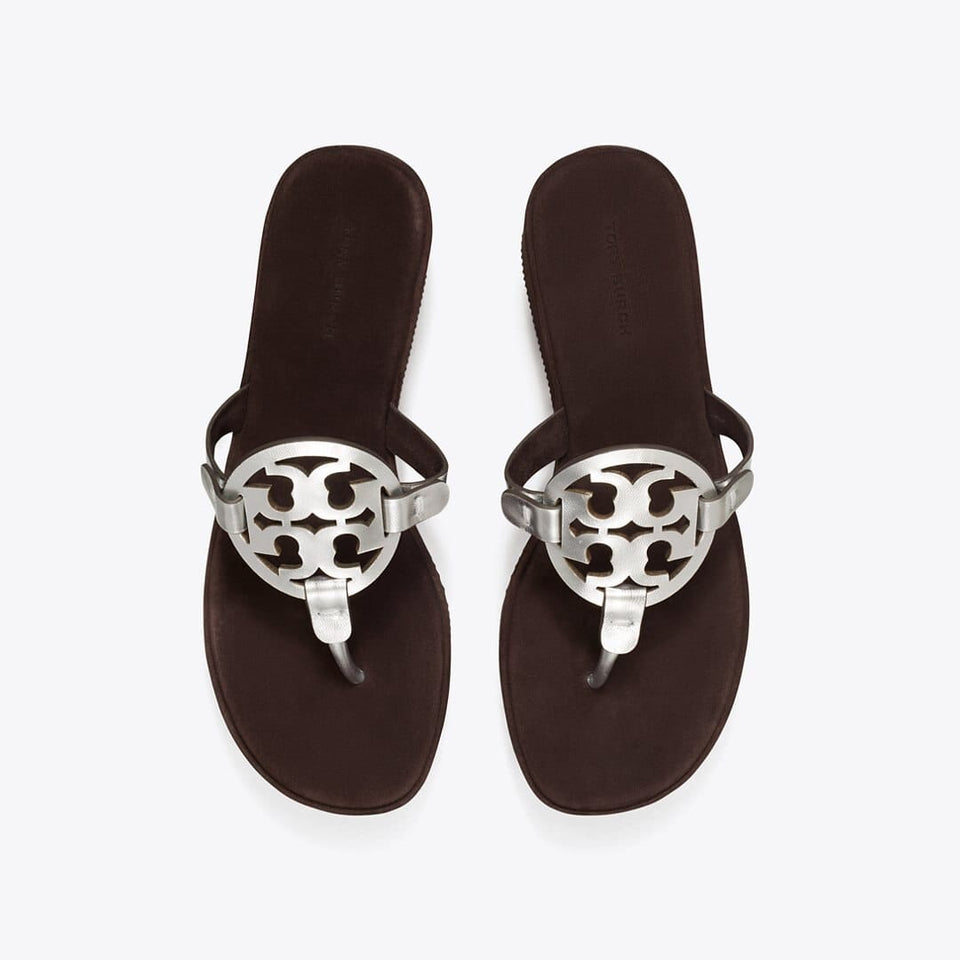 Tory Burch Miller Wedge SILVER / COCOA