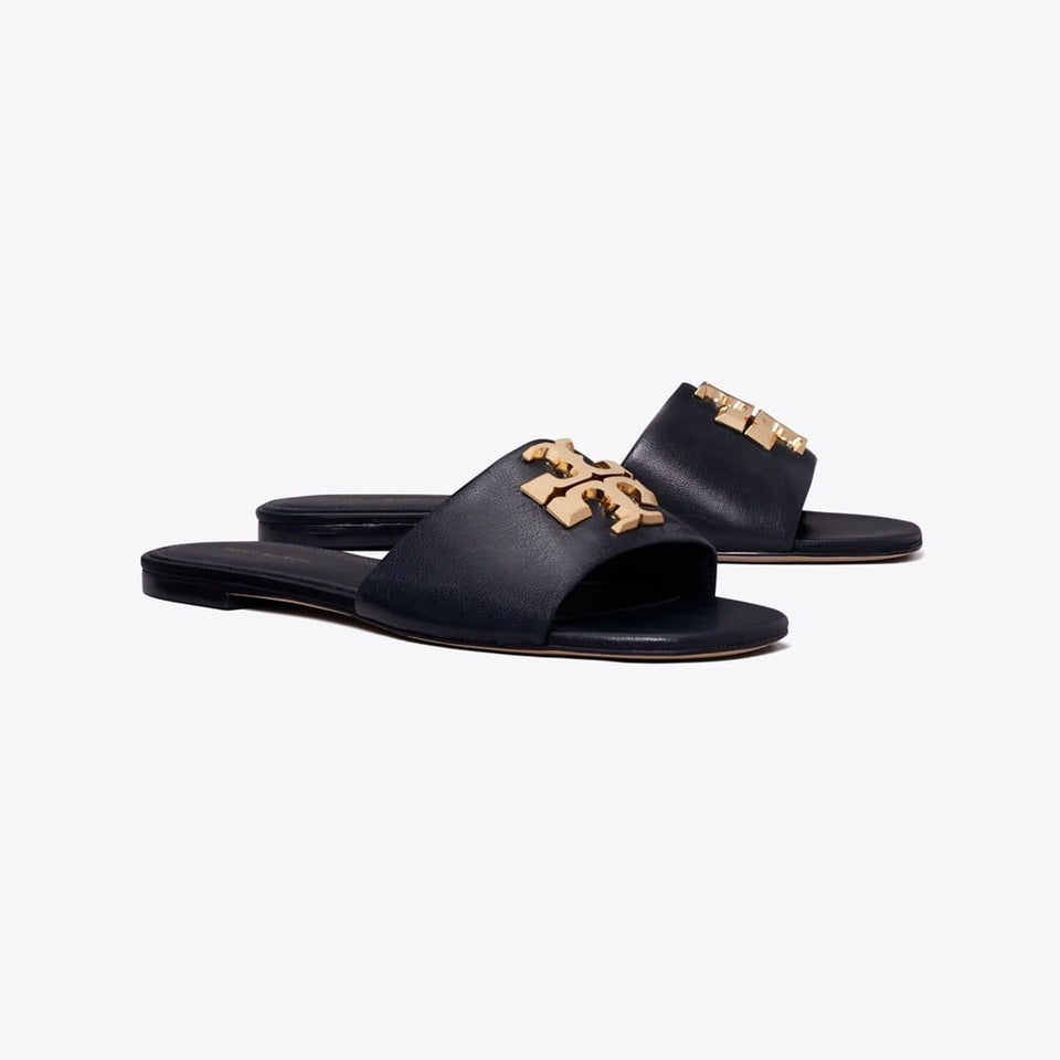 Tory Burch Eleanor Slide NEW NAVY / GOLD