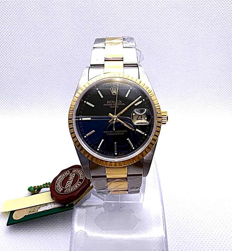 Rolex | Oyster Perpetual | 15223 | Gold/Steel | 34 mm | Gold/Steel | Black | Automatic