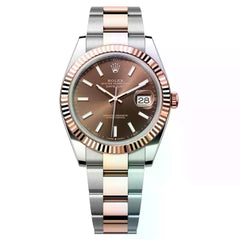 Rolex | Datejust | 126331-0001 | 41 mm | Gold/Steel | Brown | Automatic