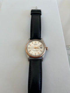 Rolex | Oyster Perpetual | 6101 | Yellow gold | 36 mm | Leather | Silver | Automatic