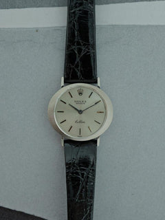 Rolex | Cellini | 3768 | White gold | 32 mm | Leather | Silver | Manual winding