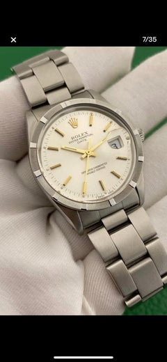 Rolex | Oyster Perpetual | 15210 | Steel | 34 mm | Steel | Champagne | Automatic
