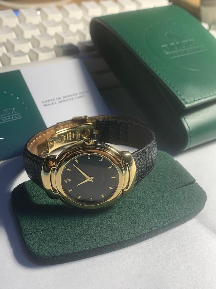 Rolex | Cellini | 6622 | Yellow gold | 33 mm | Leather | Black | Quartz