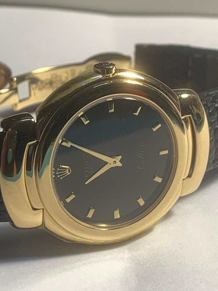 Rolex | Cellini | 6622 | Yellow gold | 33 mm | Leather | Black | Quartz