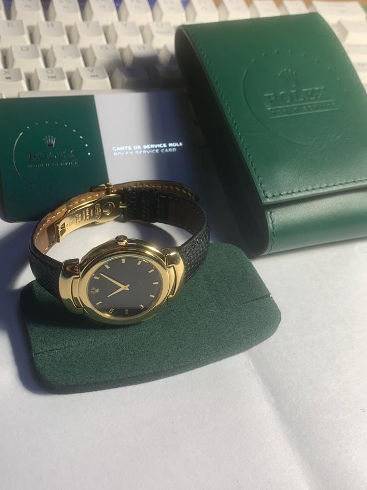 Rolex | Cellini | 6622 | Yellow gold | 33 mm | Leather | Black | Quartz