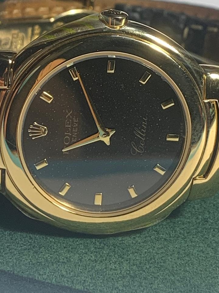 Rolex | Cellini | 6622 | Yellow gold | 33 mm | Leather | Black | Quartz