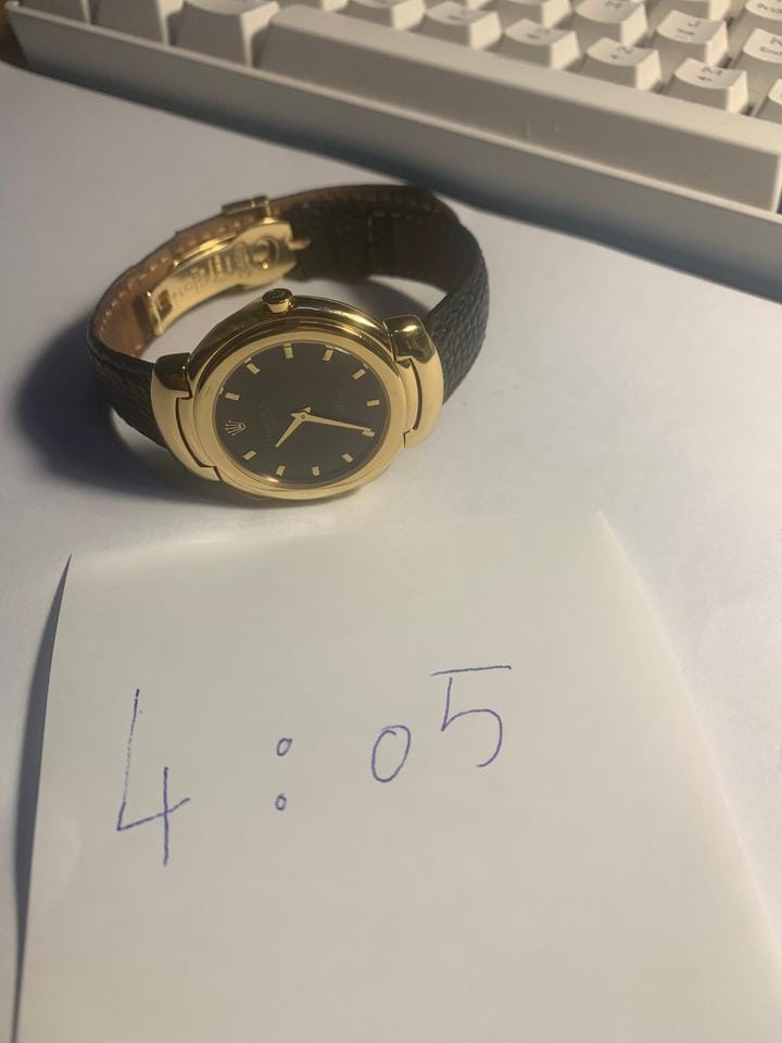 Rolex | Cellini | 6622 | Yellow gold | 33 mm | Leather | Black | Quartz