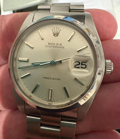 Rolex | Oysterdate Precision | 6694 | Steel | 34 x 36 mm | Steel | Silver | Manual winding