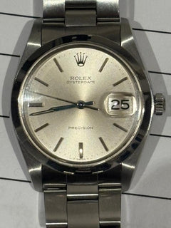 Rolex | Oysterdate Precision | 6694 | Steel | 34 x 36 mm | Steel | Silver | Manual winding