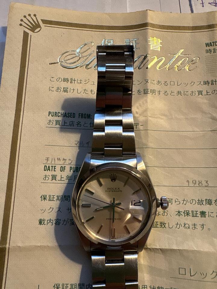 Rolex | Oysterdate Precision | 6694 | Steel | 34 x 36 mm | Steel | Silver | Manual winding