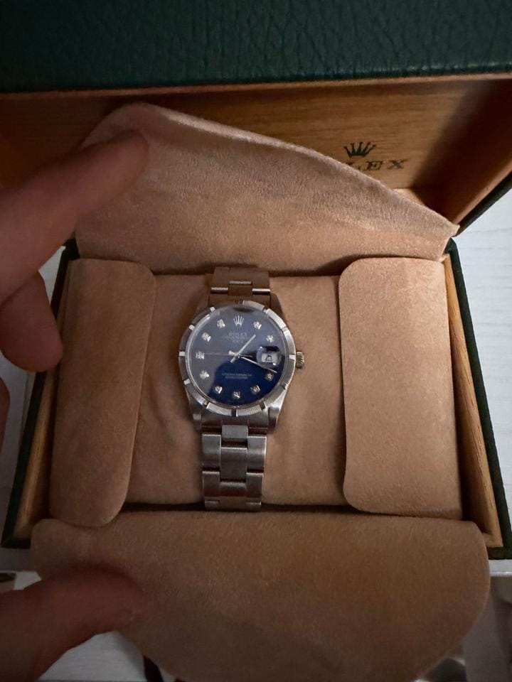 Rolex | Oyster Perpetual | 15210 | Steel | 34 mm | Steel | Blue | Automatic