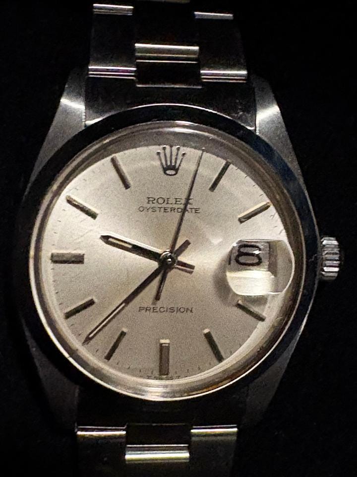 Rolex | Oysterdate Precision | 6694 | Steel | 34 x 40 mm | Steel | Silver (solid) | Manual winding