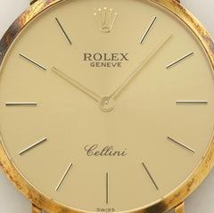 Rolex | Cellini | 4112/8 | Yellow gold | 32 mm | Leather | Gold | Manual winding