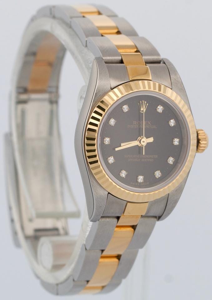 Rolex | Oyster Perpetual | 76193 | Gold/Steel | 24 mm | Black | Automatic