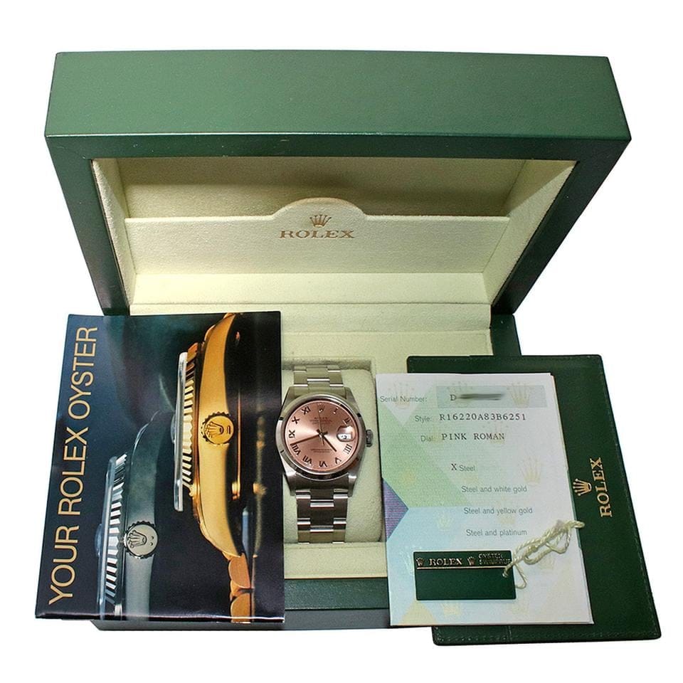 Rolex | Datejust | 16220 | Steel | 36 mm | Steel | Pink | Automatic