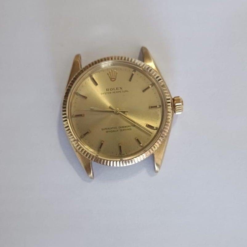 Rolex | Oyster Perpetual | 1005 | Yellow gold | 34 mm | Leather | Gold (solid) | Automatic