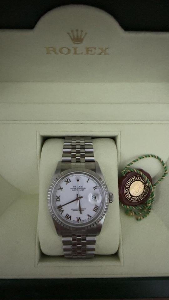 Rolex | Datejust | 16220 | Steel | 36 mm | Steel | White | Automatic