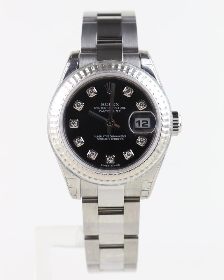 Rolex | Datejust | 179174 | White gold and steel | 26 mm | Steel | Black | Automatic