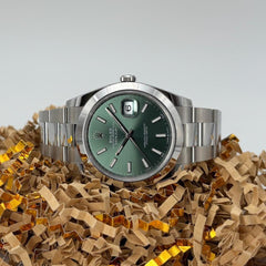 Rolex | Datejust | 126300 | Steel | 41 x 48 mm | Steel | Green | Automatic