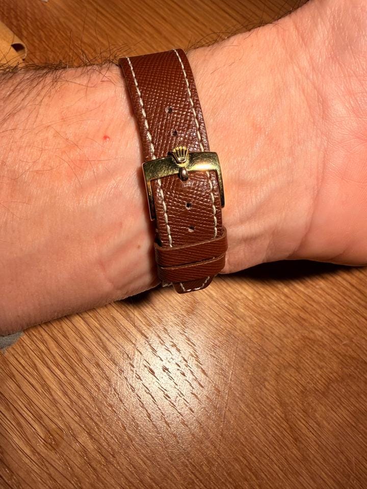 Rolex | Oyster Perpetual | 1503 | Yellow gold | 34 mm | Alligator skin | Gold | Automatic