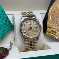 Rolex | Datejust | 16233 | Yellow gold | 36 mm | Gold/Steel | Champagne | Automatic