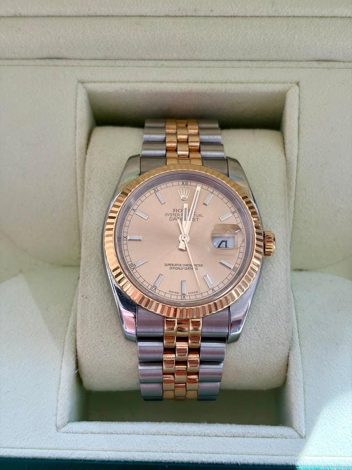 Rolex | Datejust | 116233 | Yellow gold | 36 mm | Gold/Steel | Champagne | Automatic