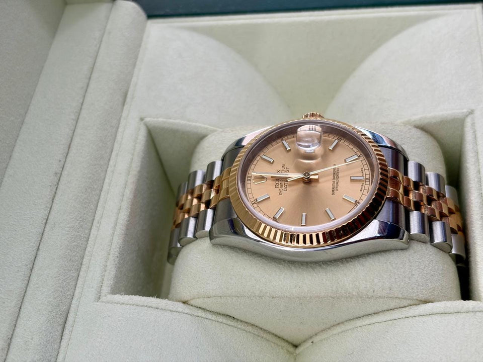 Rolex | Datejust | 116233 | Yellow gold | 36 mm | Gold/Steel | Champagne | Automatic