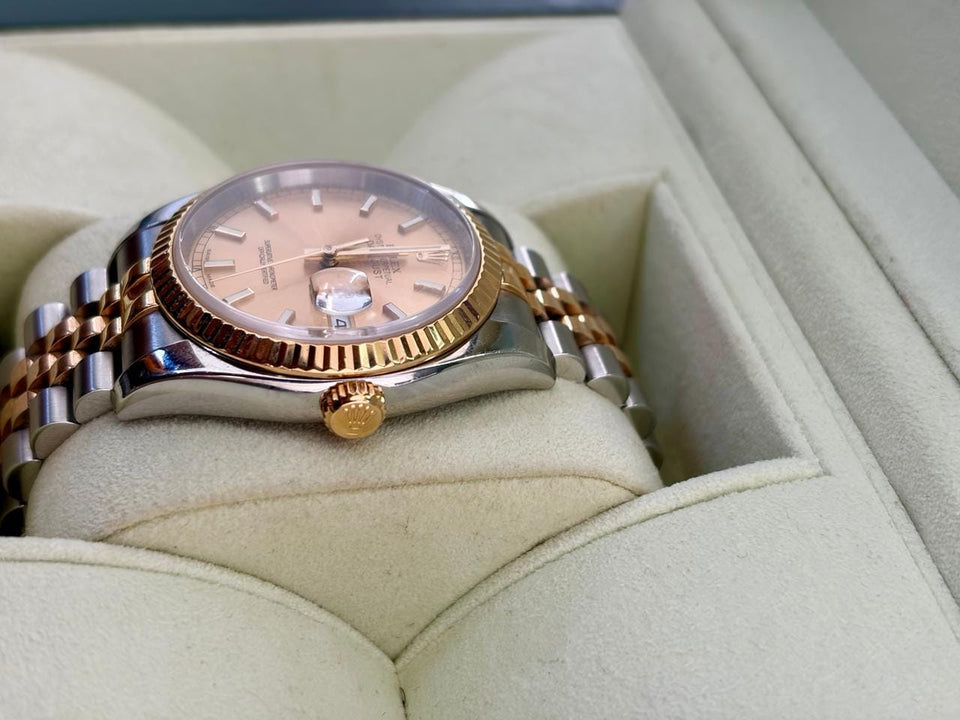 Rolex | Datejust | 116233 | Yellow gold | 36 mm | Gold/Steel | Champagne | Automatic