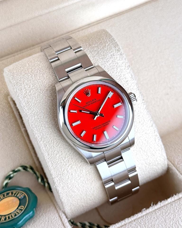 Rolex | Oyster Perpetual | 277200 | Steel | 31 mm | Steel | Red | Automatic