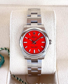 Rolex | Oyster Perpetual | 277200 | Steel | 31 mm | Steel | Red | Automatic