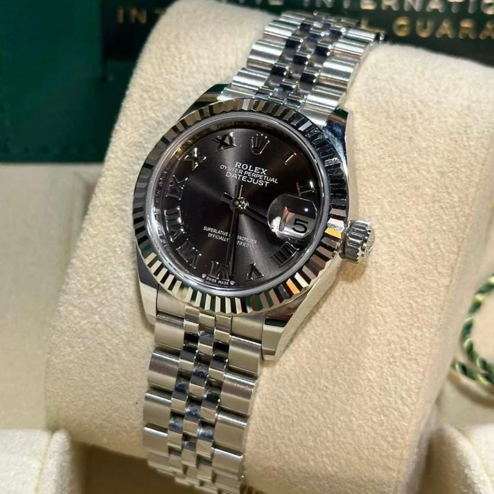 Rolex | Datejust | 279174 GREY ROMAN JUB | White gold | 28 mm | Steel | Grey | Automatic