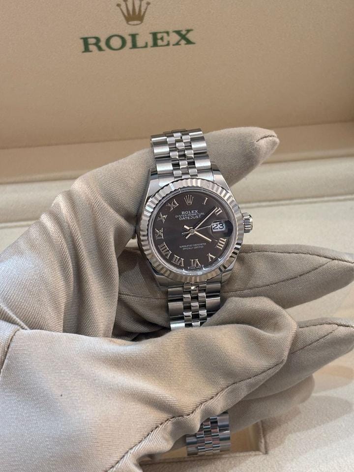 Rolex | Datejust | 279174 GREY ROMAN JUB | White gold | 28 mm | Steel | Grey | Automatic