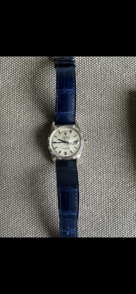 Rolex | Day-Date | 1803 | White gold | 36 mm | Alligator skin | Silver | Automatic