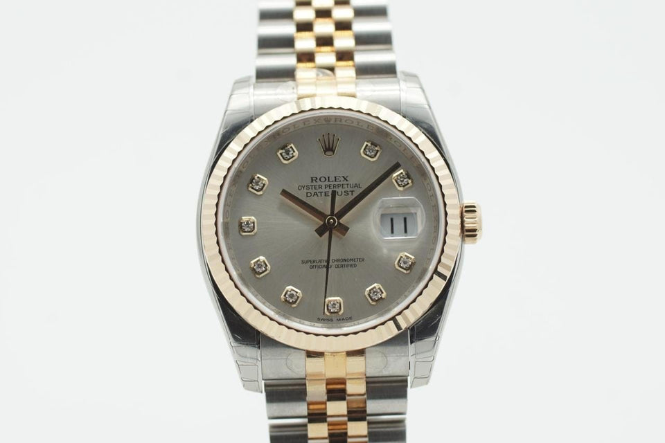 Rolex | Datejust | 116233 | Yellow gold | 36 mm | Gold/Steel | Grey | Automatic