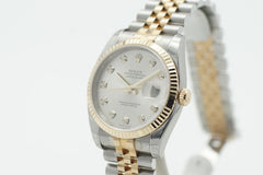 Rolex | Datejust | 116233 | Yellow gold | 36 mm | Gold/Steel | Grey | Automatic
