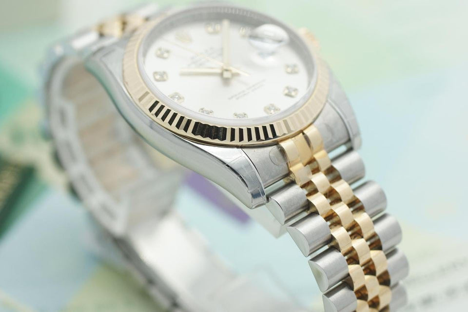 Rolex | Datejust | 116233 | Yellow gold | 36 mm | Gold/Steel | Grey | Automatic