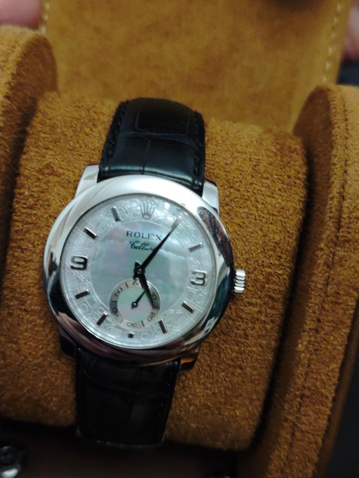 Rolex | Cellini | 5240 | Platinum | 35 mm | Platinum | Mother of pearl | Manual winding