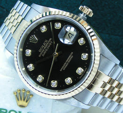 Rolex | Datejust | 16233 | Gold/Steel | 36 mm | Gold/Steel | Black | Automatic